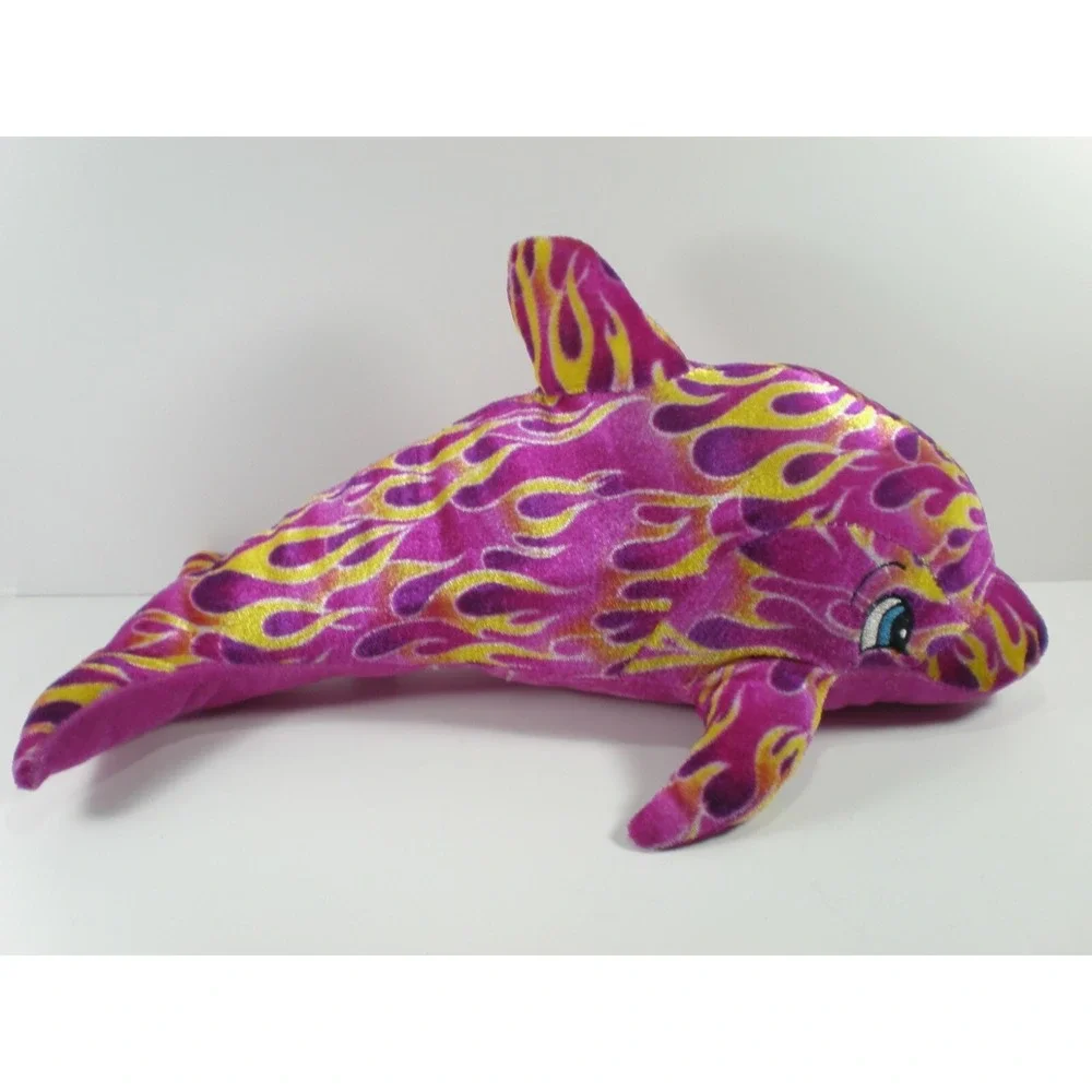 Plush Dolphin Stuffed Animal Toy Flame Pattern Pink‎ Yellow
